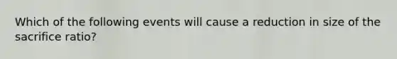 Which of the following events will cause a reduction in size of the sacrifice ratio?