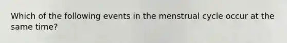 Which of the following events in the menstrual cycle occur at the same time?