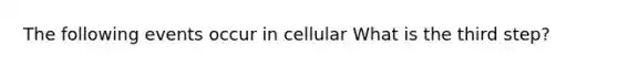 The following events occur in cellular What is the third step?