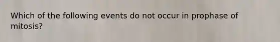 Which of the following events do not occur in prophase of mitosis?