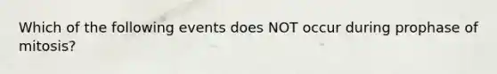 Which of the following events does NOT occur during prophase of mitosis?