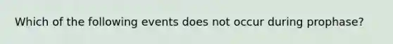 Which of the following events does not occur during prophase?