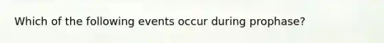 Which of the following events occur during prophase?