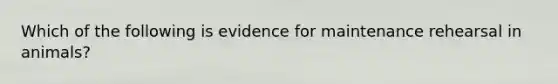 Which of the following is evidence for maintenance rehearsal in animals?