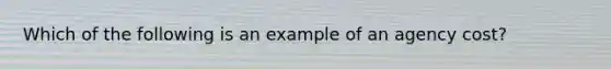 Which of the following is an example of an agency cost?