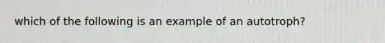 which of the following is an example of an autotroph?