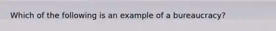 Which of the following is an example of a bureaucracy?