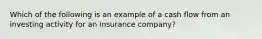 Which of the following is an example of a cash flow from an investing activity for an insurance company?