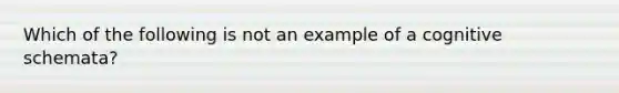 Which of the following is not an example of a cognitive schemata?