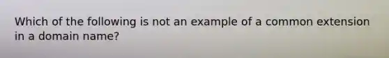 Which of the following is not an example of a common extension in a domain name?