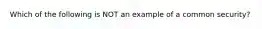 Which of the following is NOT an example of a common​ security?