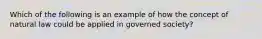 Which of the following is an example of how the concept of natural law could be applied in governed society?