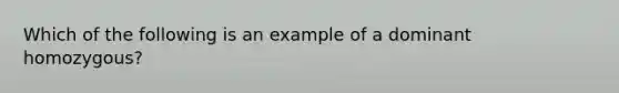 Which of the following is an example of a dominant homozygous?