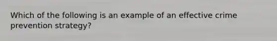 Which of the following is an example of an effective crime prevention strategy?