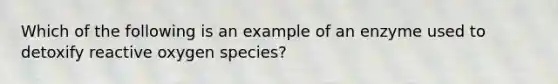 Which of the following is an example of an enzyme used to detoxify reactive oxygen species?