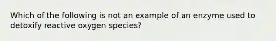 Which of the following is not an example of an enzyme used to detoxify reactive oxygen species?