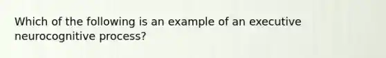 Which of the following is an example of an executive neurocognitive process?