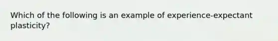 Which of the following is an example of experience-expectant plasticity?