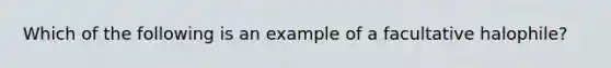 Which of the following is an example of a facultative halophile?