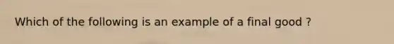 Which of the following is an example of a final good ?