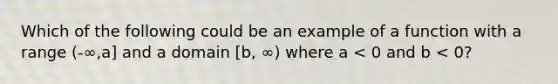 Which of the following could be an example of a function with a range (-∞,a] and a domain [b, ∞) where a < 0 and b < 0?