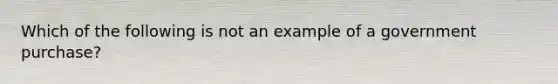 Which of the following is not an example of a government purchase?