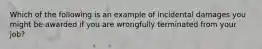 Which of the following is an example of incidental damages you might be awarded if you are wrongfully terminated from your job?