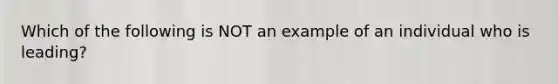 Which of the following is NOT an example of an individual who is leading?