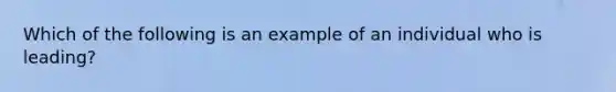 Which of the following is an example of an individual who is leading?