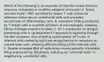 Which of the following is an example of how the innate immune response stimulates or modifies adaptive immunity? A. Tumor necrosis factor (TNF) secreted by helper T cells enhances adhesion molecules on endothelial cells and promotes recruitment of inflammatory cells. B. Interferon (IFN)-g produced by T helper cells is a potent activator of macrophages, allowing killing of phagocytosed microbes. C. B7-1 expression on antigen-presenting cells is up-regulated in response to signaling through Toll-like receptors, thus enabling costimulation of T cells. D. Infected cells coated by IgG3 are recognized by Fc receptors on natural killer cells, allowing efficient killing of the infected cells. E. Double-stranded RNA of replicating viruses potently stimulates IFN-g expression by fibroblasts, inducing an "antiviral state" in neighboring, uninfected cells.