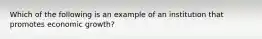 Which of the following is an example of an institution that promotes economic growth?