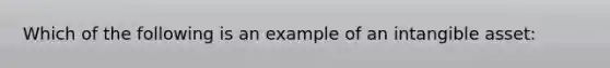 Which of the following is an example of an intangible asset: