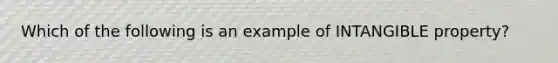 Which of the following is an example of INTANGIBLE property?