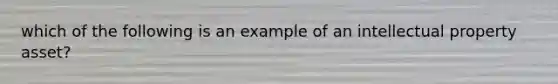 which of the following is an example of an intellectual property asset?