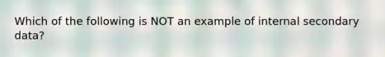 Which of the following is NOT an example of internal secondary data?