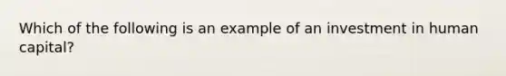 Which of the following is an example of an investment in human capital?