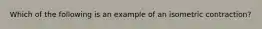 Which of the following is an example of an isometric contraction?