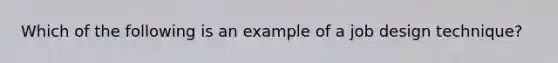 Which of the following is an example of a job design technique?