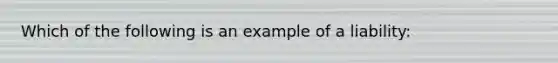 Which of the following is an example of a liability: