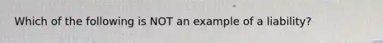 Which of the following is NOT an example of a liability?