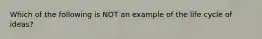 Which of the following is NOT an example of the life cycle of ideas?