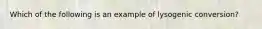 Which of the following is an example of lysogenic conversion?