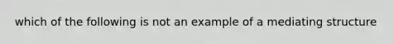 which of the following is not an example of a mediating structure