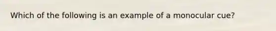 Which of the following is an example of a monocular cue?