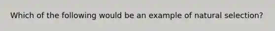 Which of the following would be an example of natural selection?