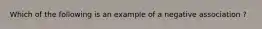 Which of the following is an example of a negative association ?