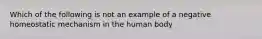 Which of the following is not an example of a negative homeostatic mechanism in the human body