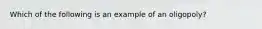 Which of the following is an example of an oligopoly?