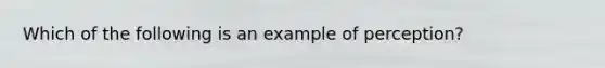 Which of the following is an example of perception?