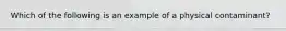 Which of the following is an example of a physical contaminant?